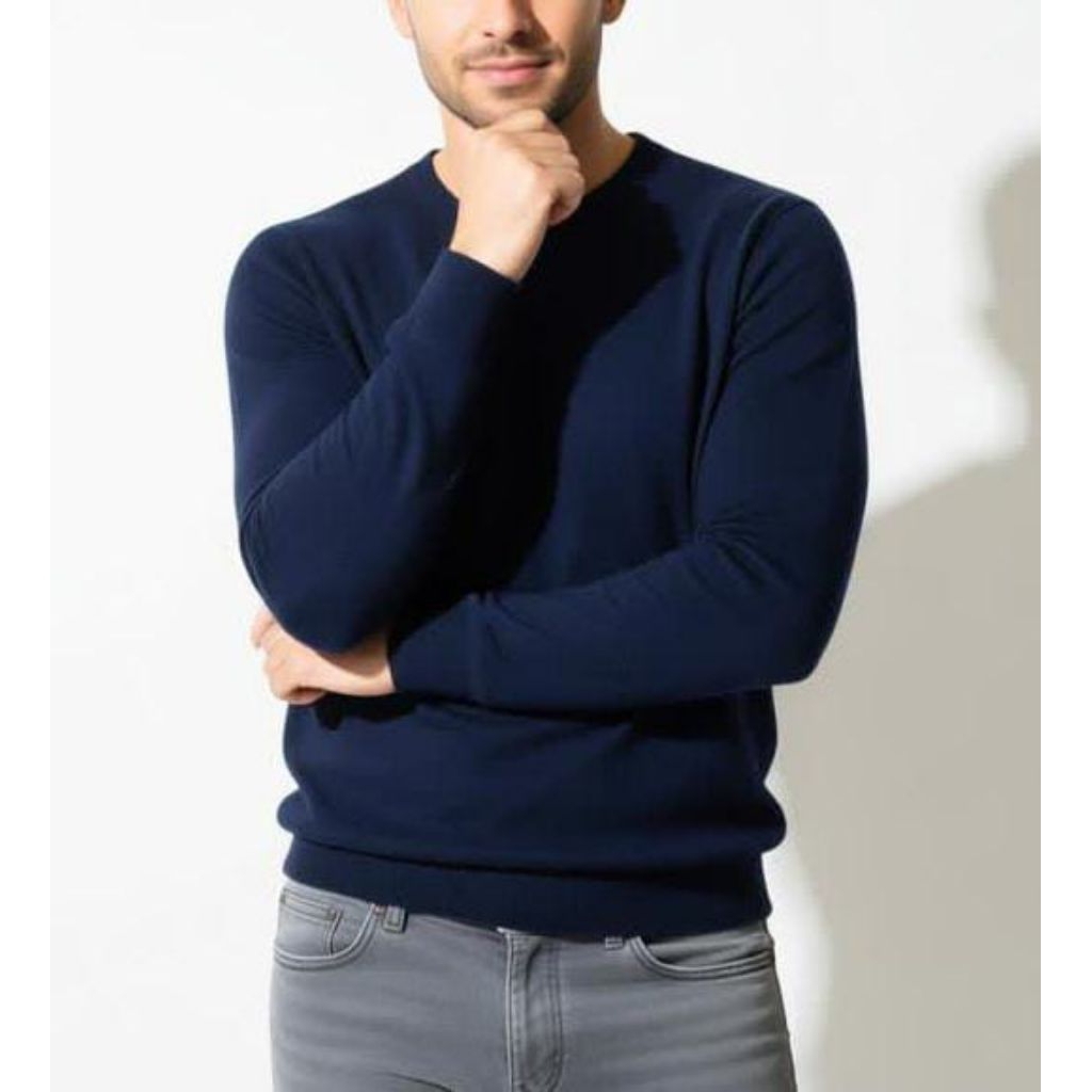 Armani Exchange Cotton Cashmere Navy Sweater