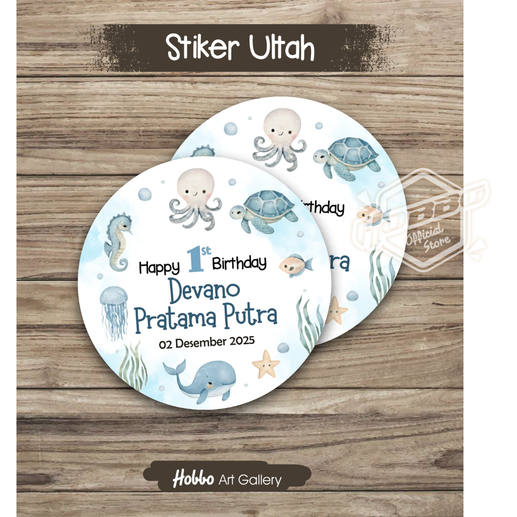 6 cm - Stiker Ultah, sticker Ulang Tahun, Bento, Mika, Tumpeng, Nasi Box, Custom Karakter & Foto Ana
