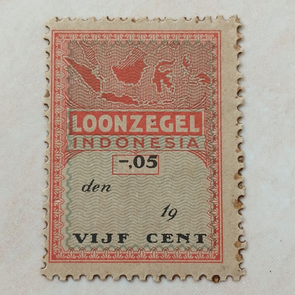 Loonzegel Mtr M4terai Kuno Indonesia 0.5 Cent Era Revolusi 1949 - YN2965