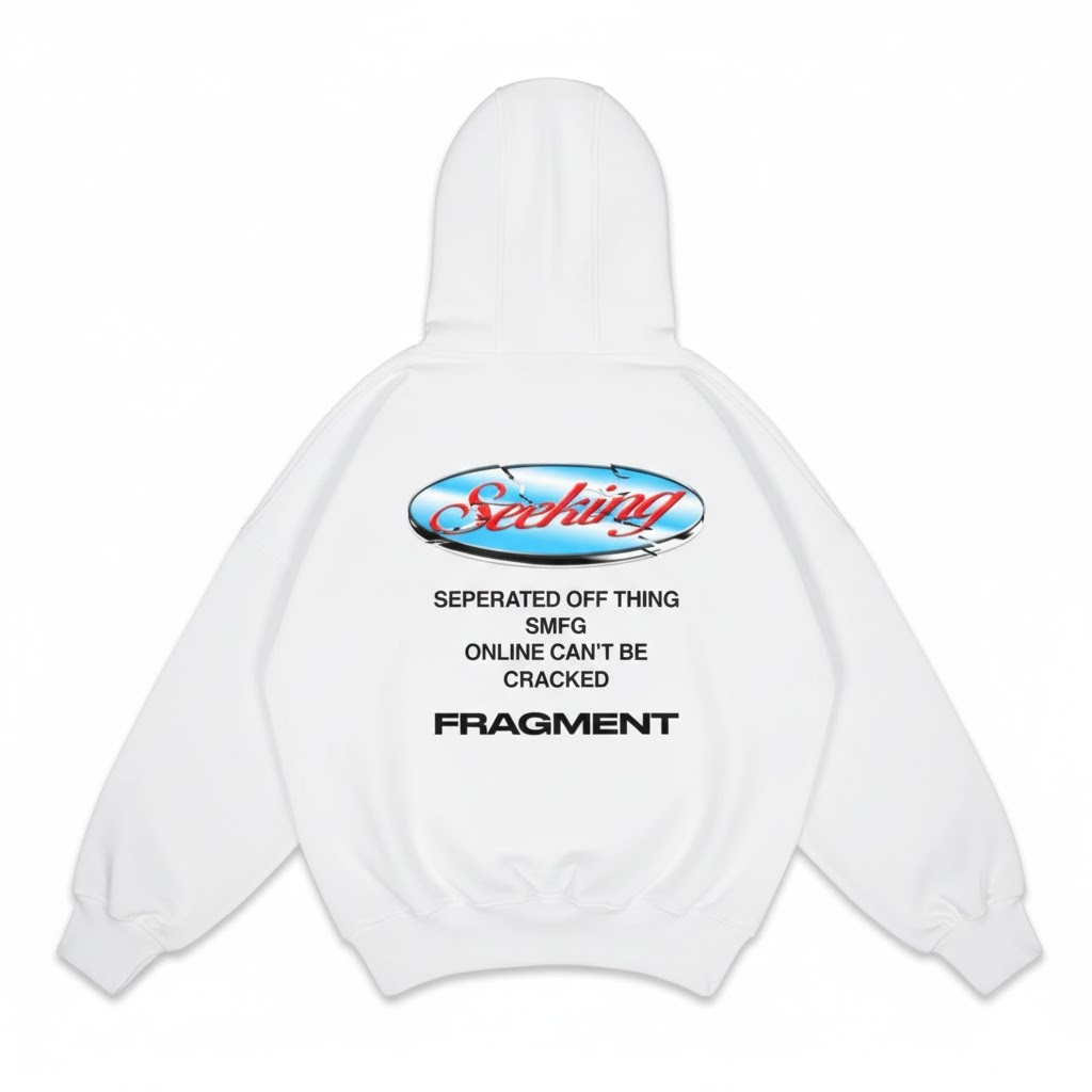 Hoodie Boxy Oversize White Seeking Fragment Streetwear Premium Pria Wanita