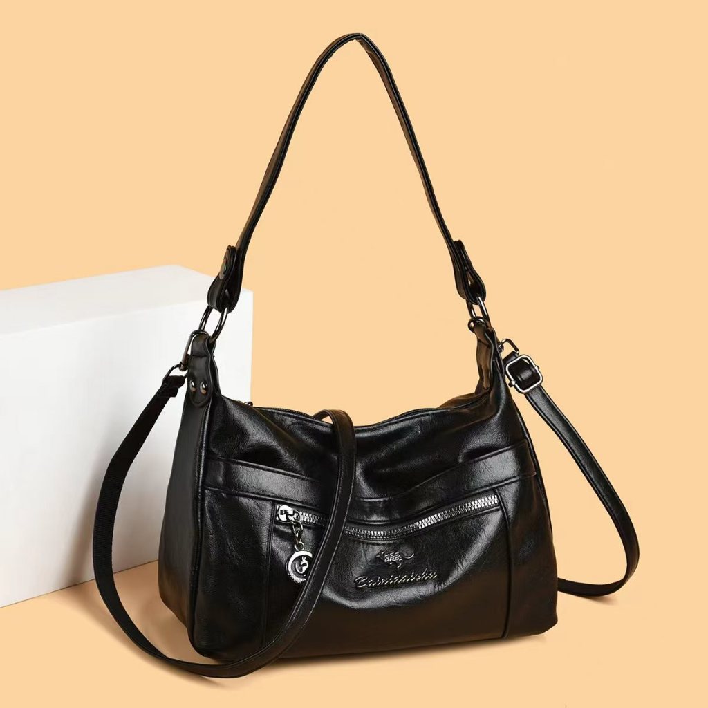 BJ63470 - BLACK/COFFEE - TAS SLEMPANG HANDBAG TAS WANITA FASHION IMPORT MODIS ELEGAN TERMURAH TERLAR