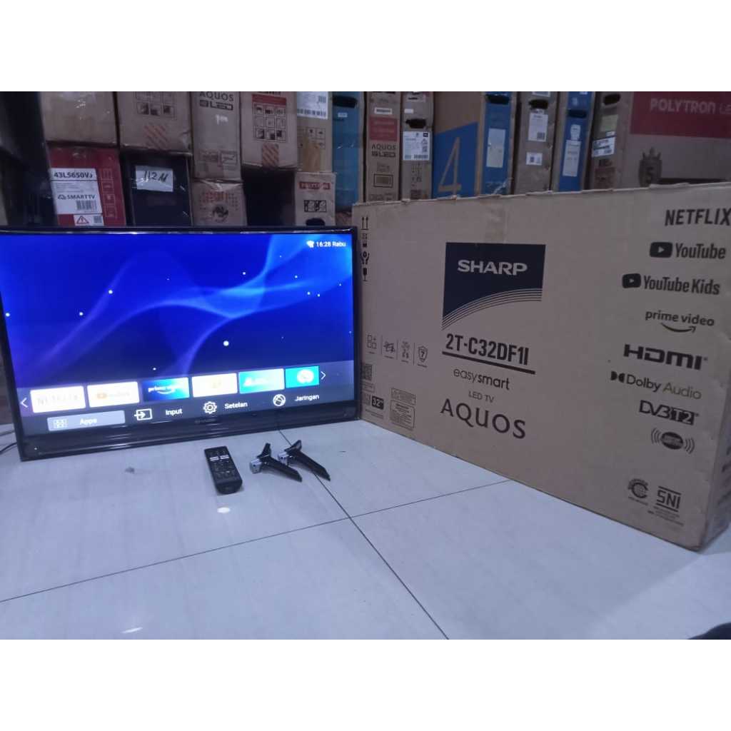 SMART TV Sharp 32In HD Sudah Youtube Digital TV Kondisi bekas pemakaian masih segel 5818F