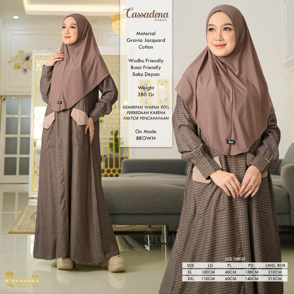 Quail Hijab - CASSADENA EXCLUSIVE DRESS ORI QUAIL | GAMIS PREMIUM BUSUI FRIENDLY | ORIGINAL QUAIL HI
