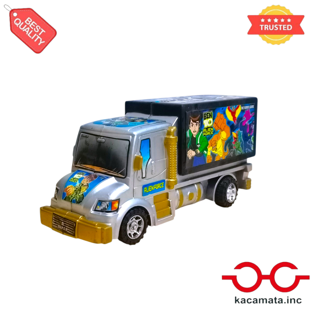 Mainan Anak Mobil Tronton Box Tertutup Kecil Gambar Ben 10 Tanpa Baterai - TAG1212