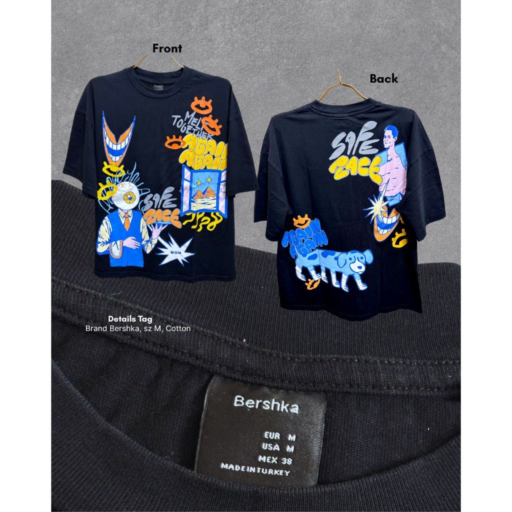 Preloved Bershka Men Short Sleeve T-Shirt/Kaos Bershka Lengan Pendek Pria 100% Ori