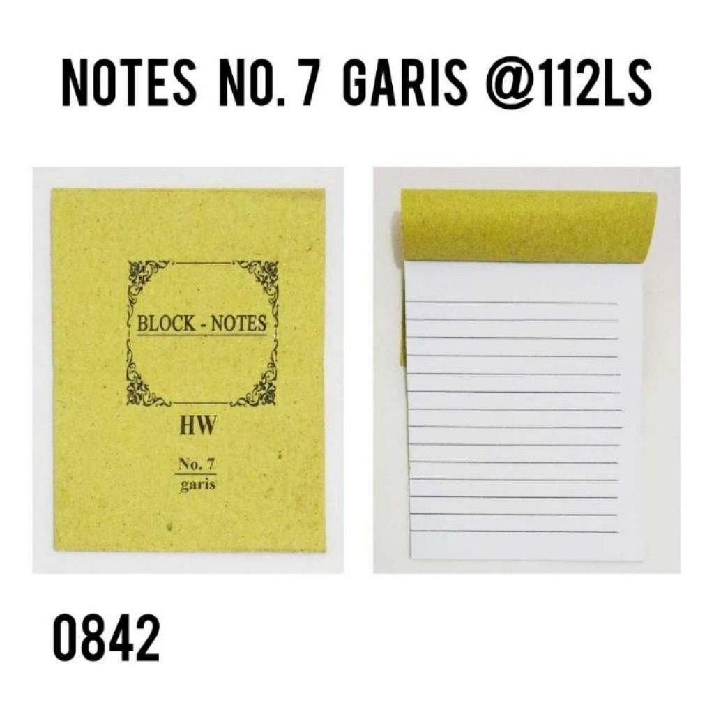 (12Pcs) Block Notes No. 7 Garis Hw Notebook Catatan