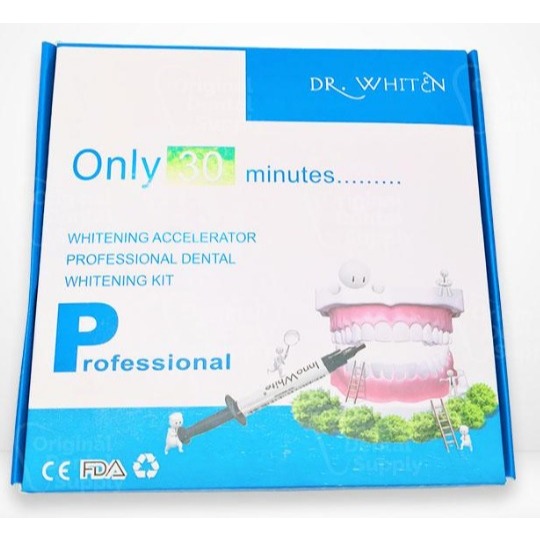 bleaching dental whitening Kit dr. whiten Bahan bleaching set / pemutih gigi Dr Whiten