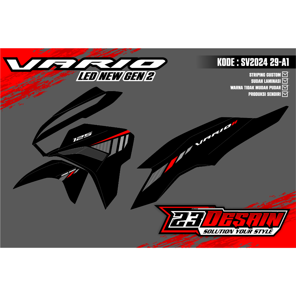 striping sticker vario led new gen2 striping vario gen2 125 motif warna Vietnam malaysia custom stri