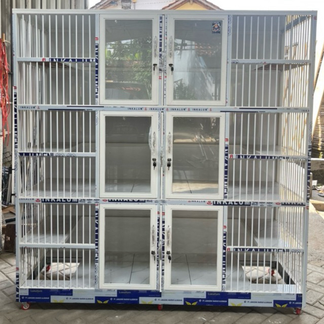 KANDANG KUCING ALUMINIUM ISI 6 PINTU MURAH/KANDANG BREEDING