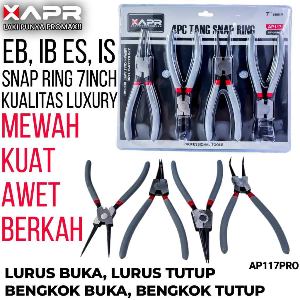 XAPR ORIGINAL AP117PRO Tang Snapring Panjang Tang Circlip Ukuran 7-Inch Pembuka Ring Snap ring