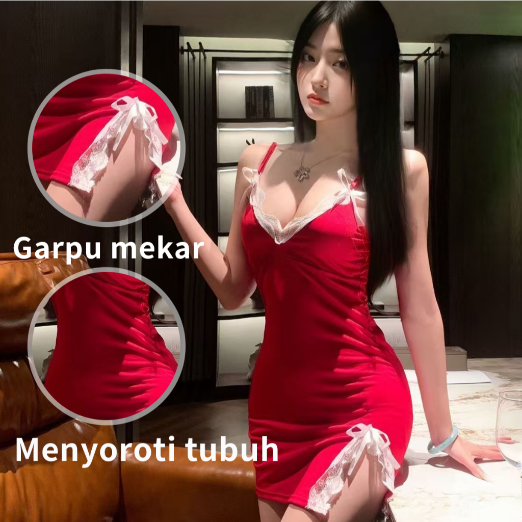 MSBOBO Baju Tidur Seksi Sexy Lengerie Hot Sexy Baju Tidur Satin Baju Rumahan Backless