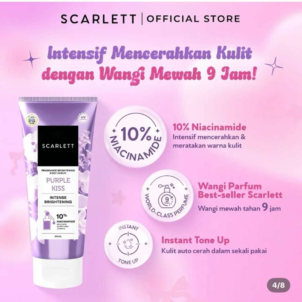 body serum scarlet ( purple kiss)