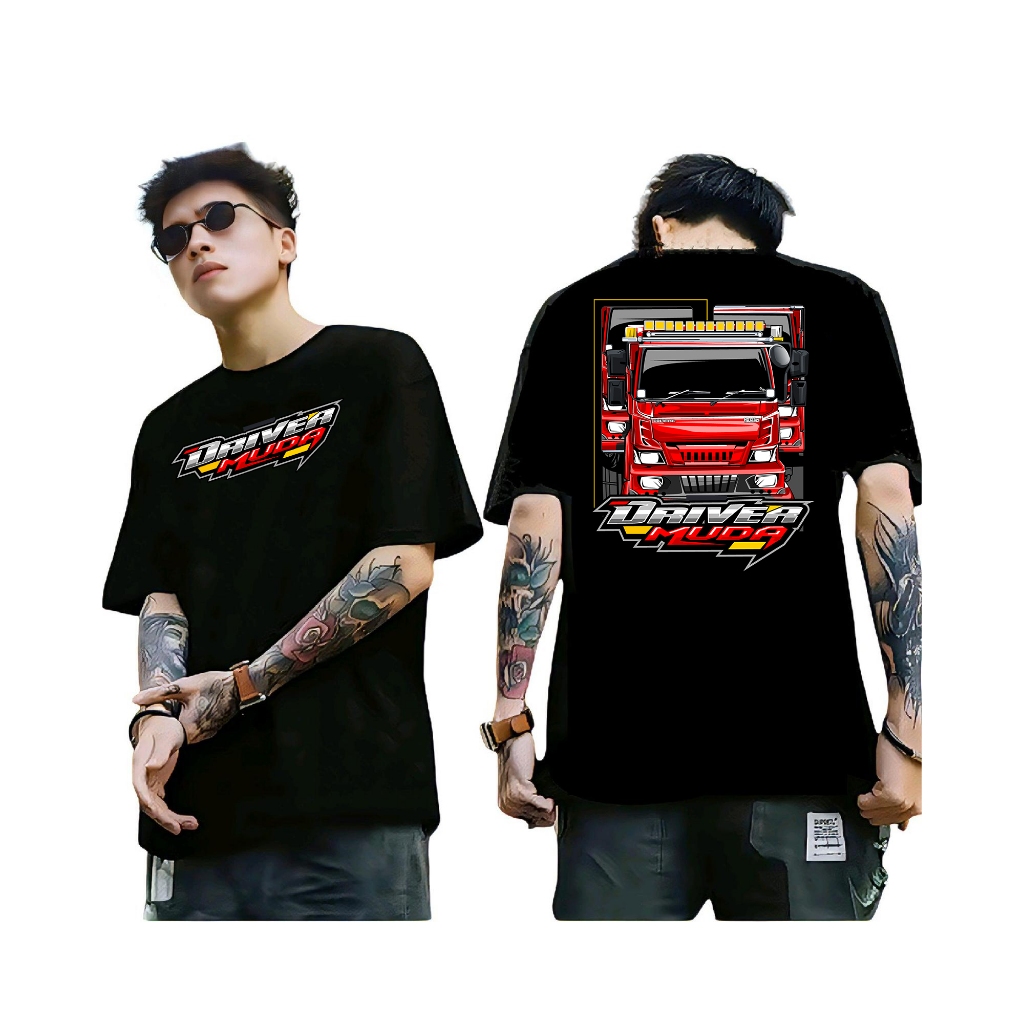Kaos DRIVER MUDA Baju Kata Kata Driver Sopir Keren Distro- Tshirt Pekerja Keras 30s
