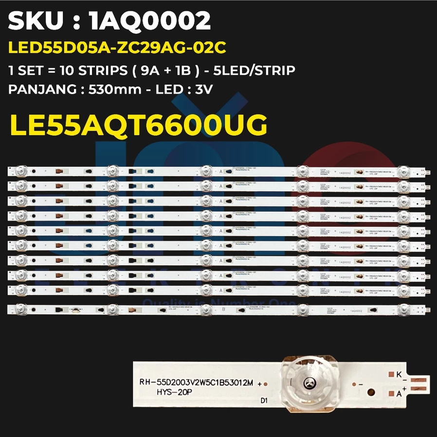 BACKLIGHT TV LED AQUA 55 INCH LE55AQT6600UG LE 55AQT6600UG 55AQT6600