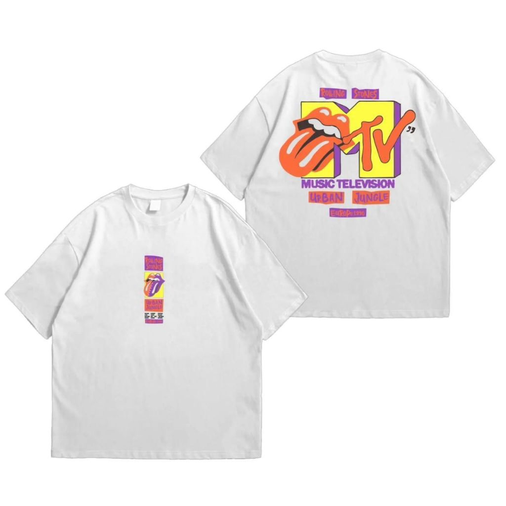 T-shirt the rolling Stones oversize bahan katun combet 20s