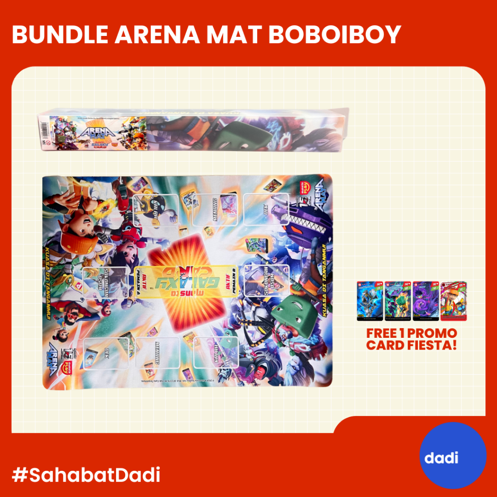 Dadi - BoBoiBoy Galaxy Arena Mat FREE 1 Kartu Fiesta - Playmat Mainan/Figurin