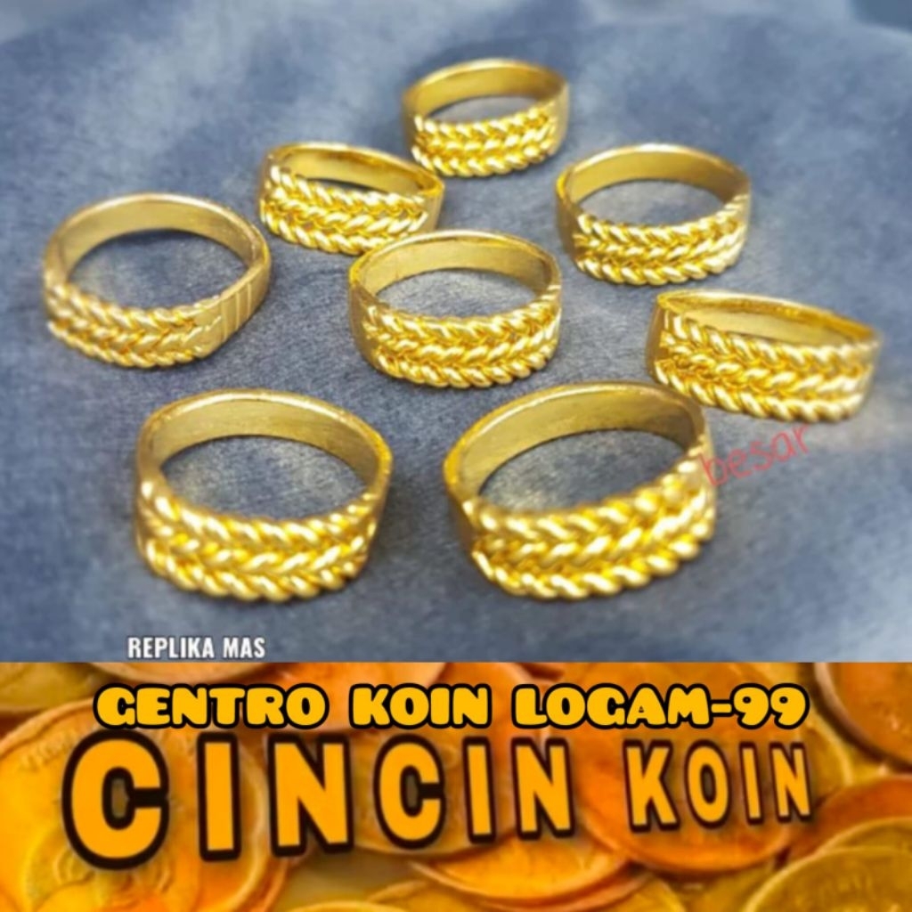 CINCIN Rantai Padi Ukir Wanita Dewasa Bahan Terbuat Dari Koin Logam