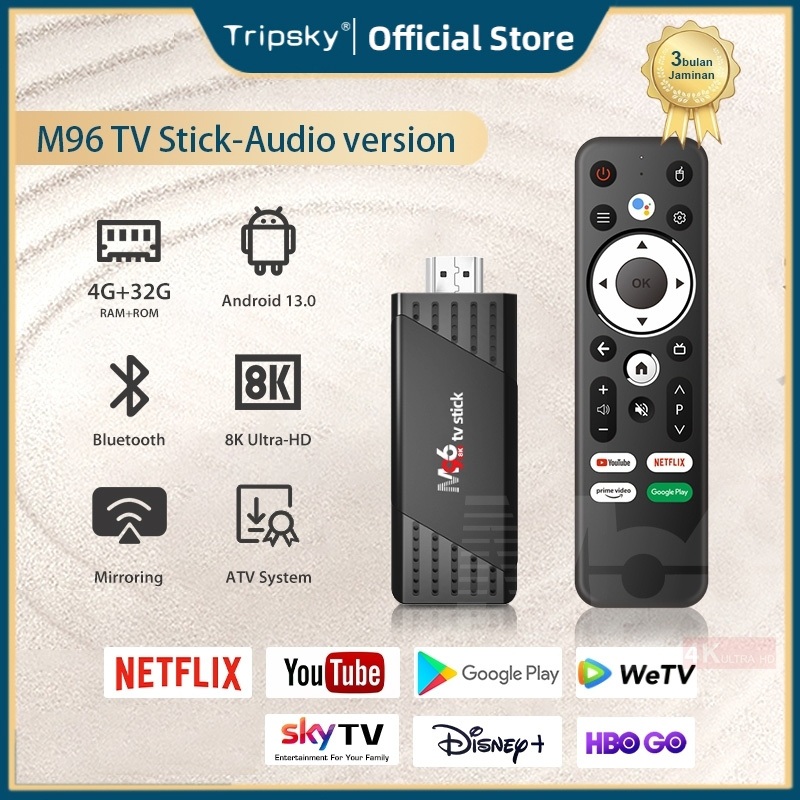 Tripsky M96 Tv Stick Android 8K HD Ram 4/8gb Rom 32/128gb Android 13 Smart TV Stick Android TV Stick