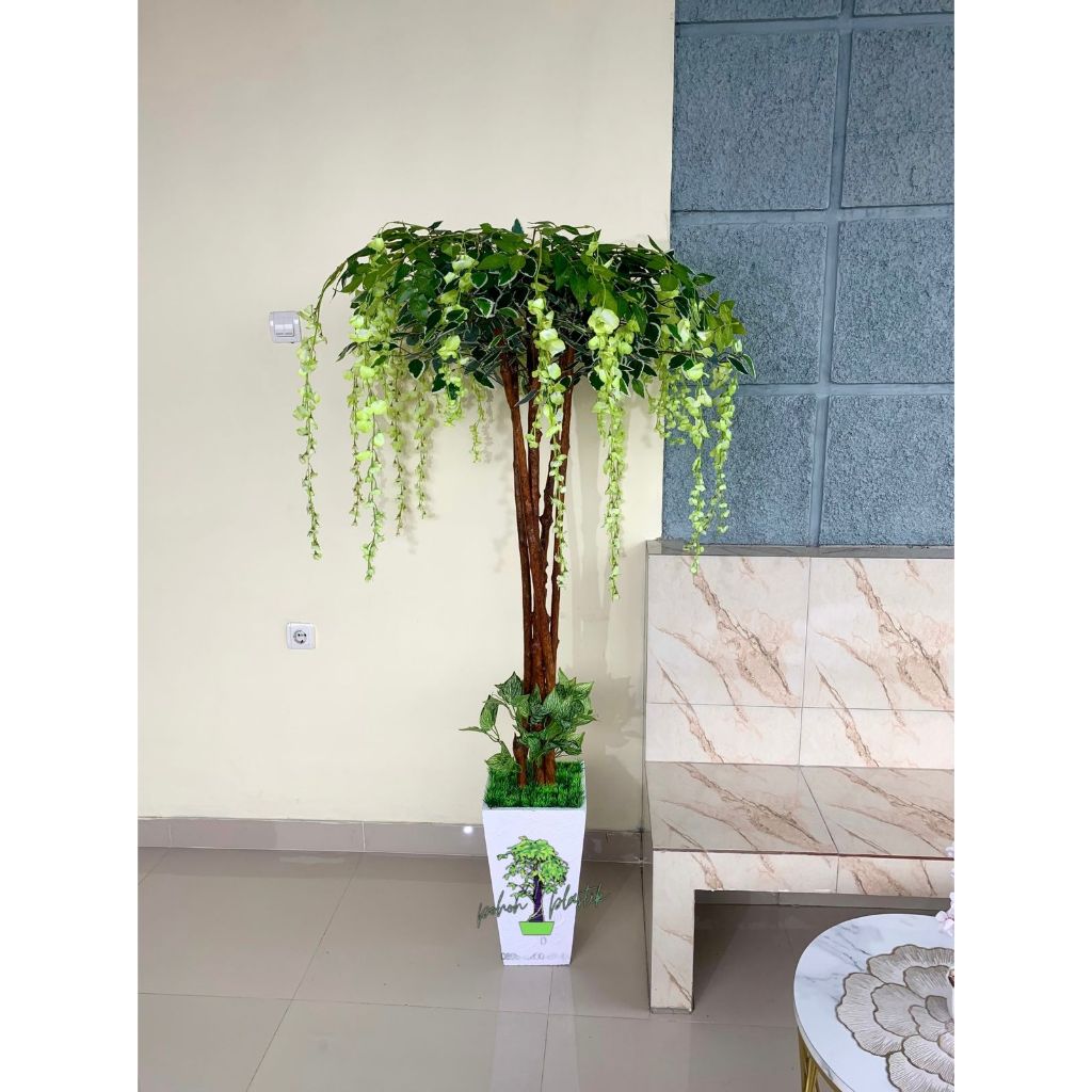 POHON WISTERIA T 170cm artificial / hiasan dekorasi rumah & kantor / pohon pojok tanaman gantung pla