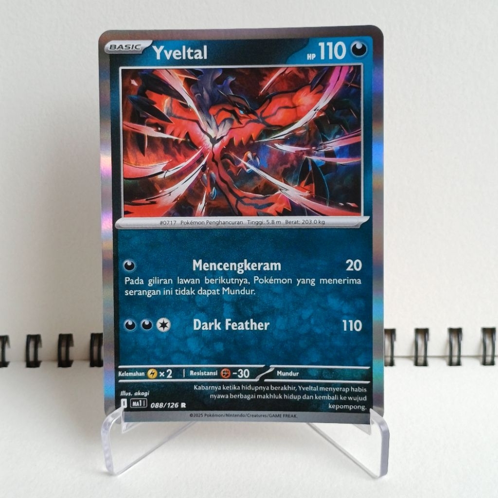 Yveltal - Kartu Pokemon TCG Indonesia - Mega Evolusi MA1 | 088/126 | R ORIGINAL