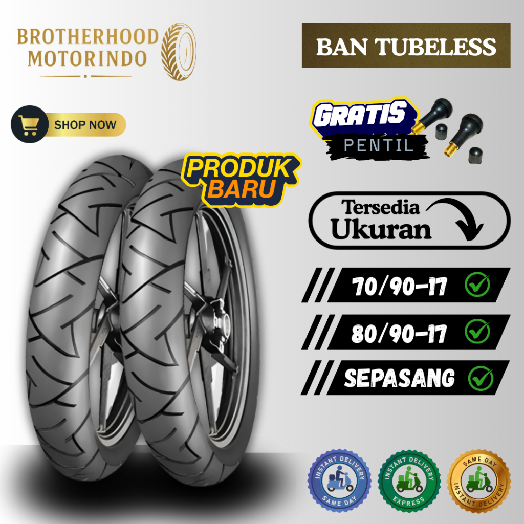 (PAKET SEPASANG) BAN ASPIRA RAPIDO TUBBLES ( 70/90-17 / 80/90-17 ) BAN RING 17 / BAN MOTOR MATIC RIN