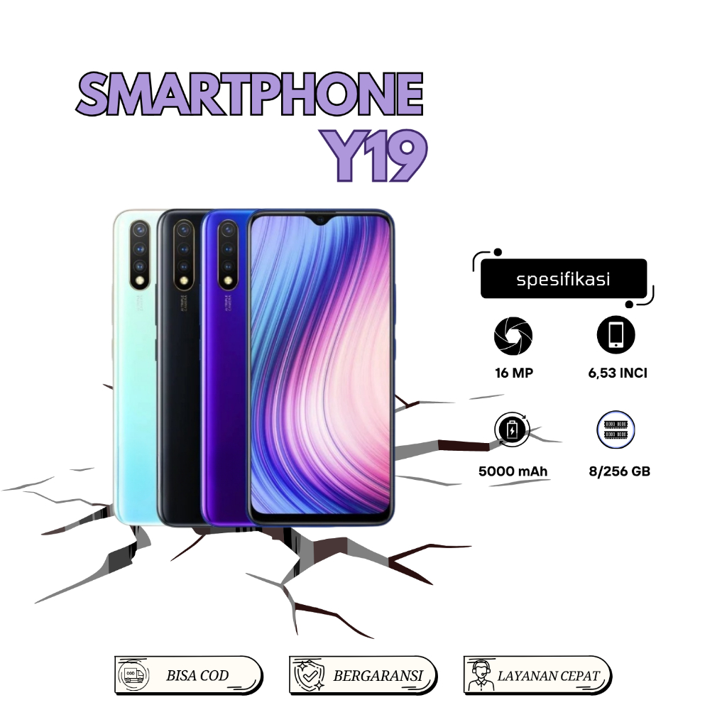 HP VIVO Y19 RAM 8/256GB SMARTPHONE ORIGINAL [BARU] GARANSI 1 TAHUN