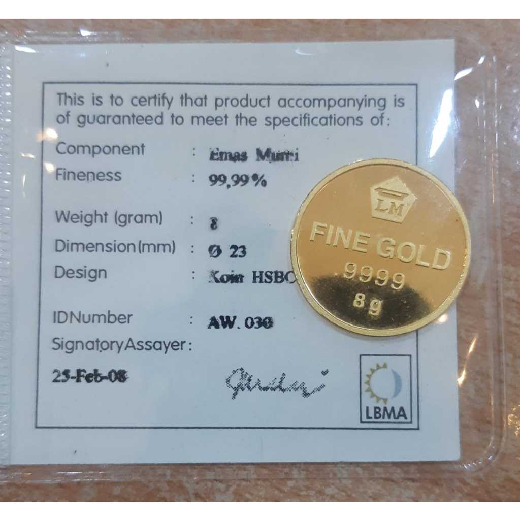 Emas Batangan Logam Mulia Antam 8Gram Retro Asli Bersertifikat