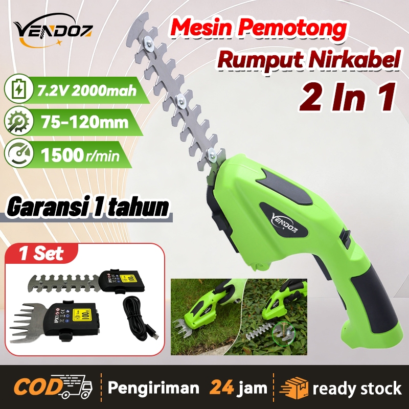 Vendoz Multifungsi Pemangkas Rumput Semak Mesin Potong Rumput tanpa kabel Cordless 7.2V Pemotong Rum