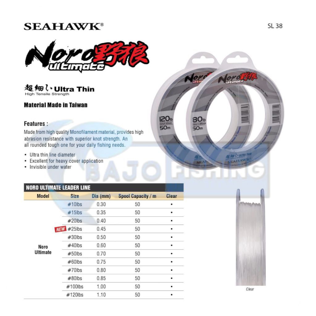 Senar Leader Seahawk Noro Ultimate 25Lb 30Lb