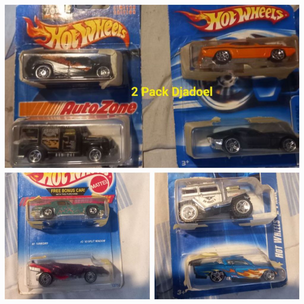 Hotwheels 4pcs HOT WHEELS 2 PACKS AUTOZONE KRACKLE CORVETTE SPLIT WINDOW ARMORED LIMITED SEPECIAL FO