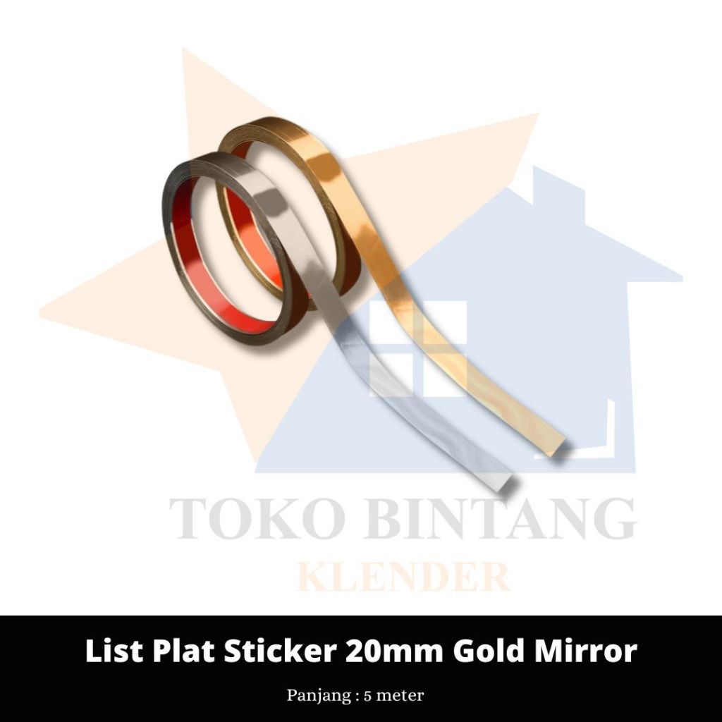 Huben List Plat Strip Sticker SS LP-Stick 20mm Gold Mirror