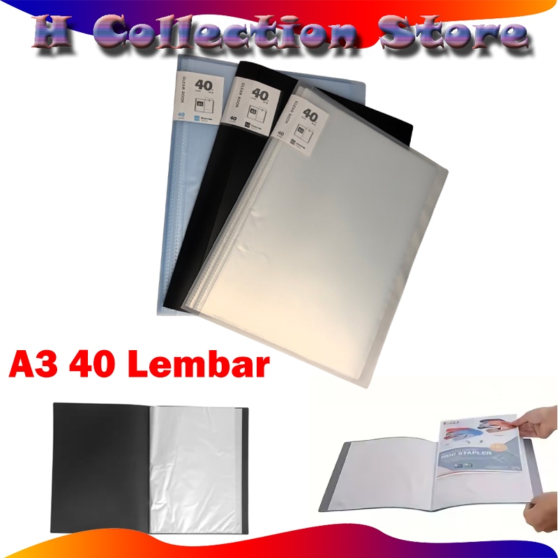A3 40 Lembar Clear Holder File Simplease Display Book Map Plastik File Map Plastik