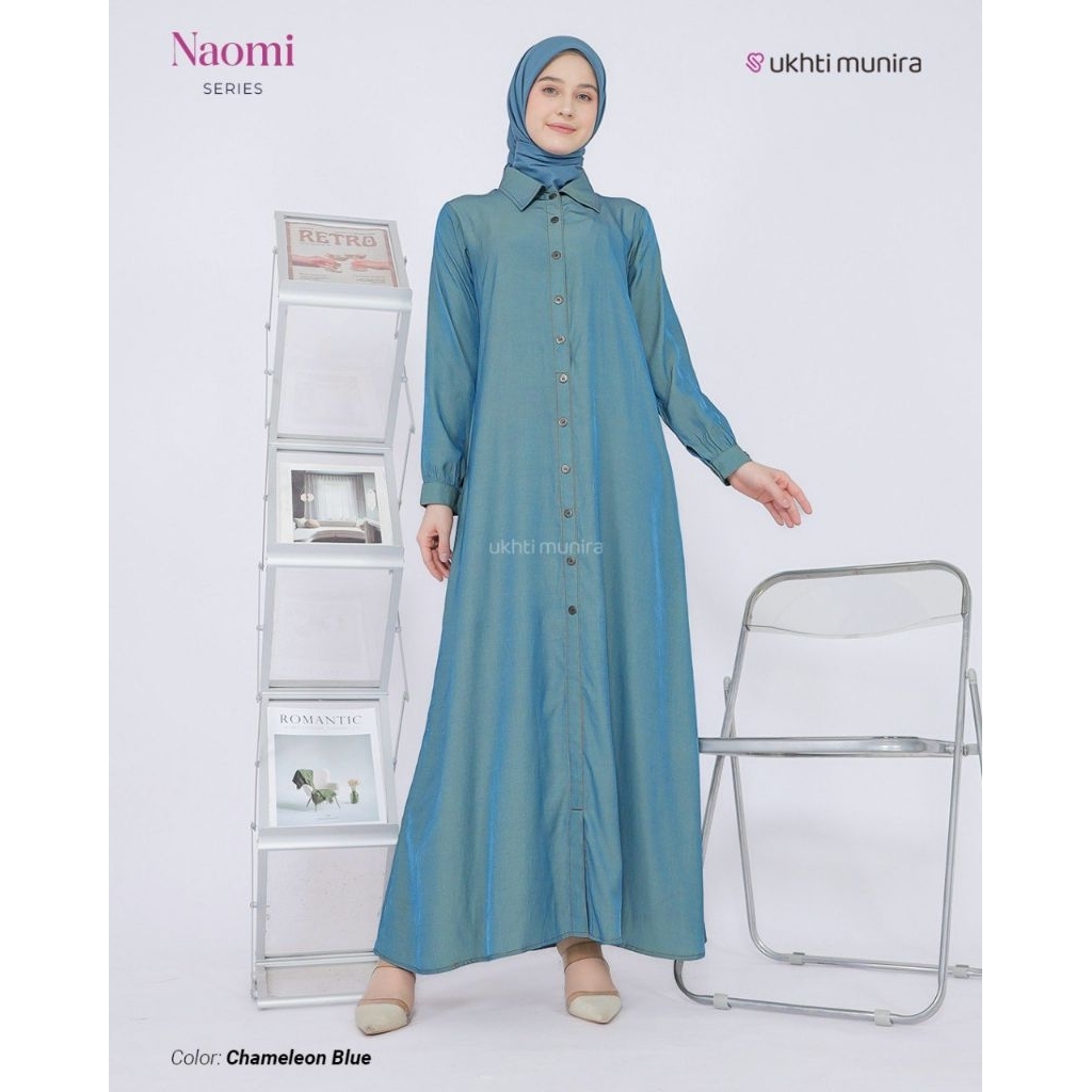 Gamis NAOMI | Gamis Cupro Denim | Gamis Terbaru UKHTI MUNIRA [ORIGINAL]