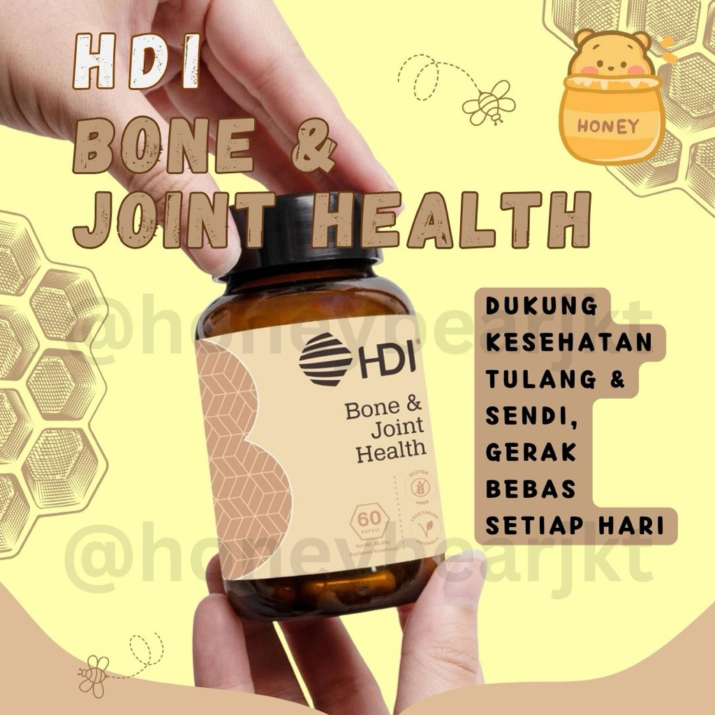 HDI Bone & Joint Health 60 Kapsul | Vitamin Kalsium & Glucosamine untuk Sendi | ORIGINAL 100%