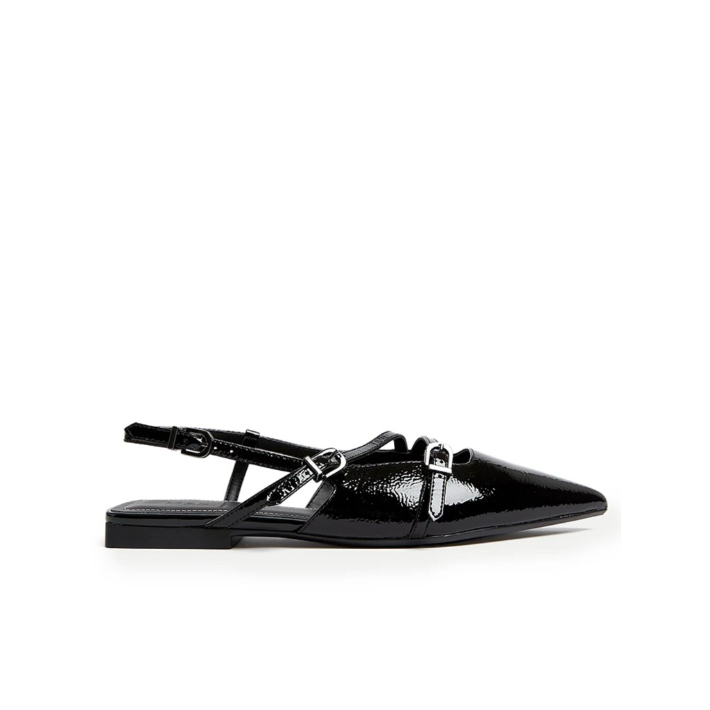 BRAND NEW M&S Pointed Buckle Slingback Shoes in Black | Marks & Spencer
