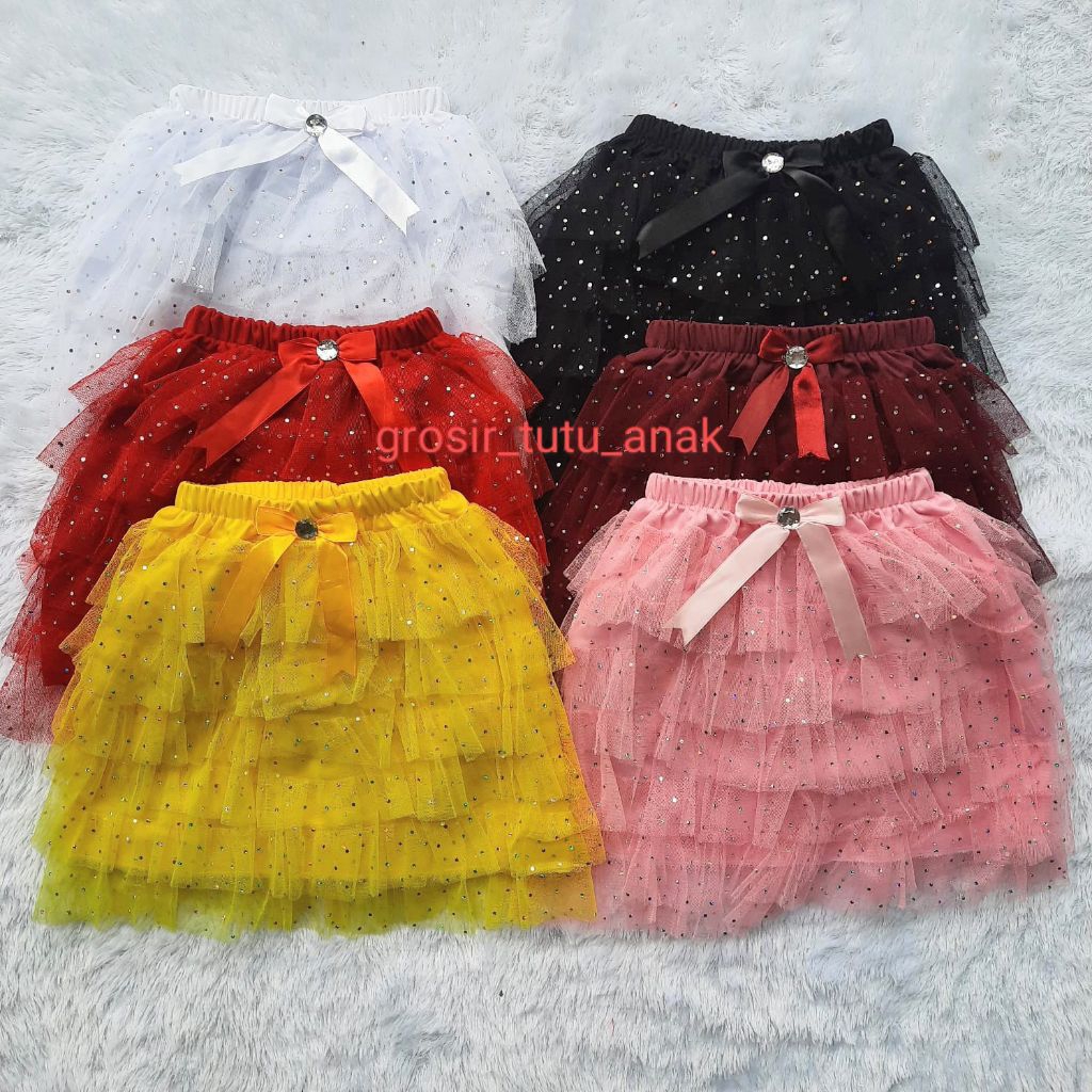 Clara Rok Tutu Anak Bahan Gliter Model Umpak  Umpak Pakaian Anak Perempuan Rok Tutu Anak | Rok Tutu 