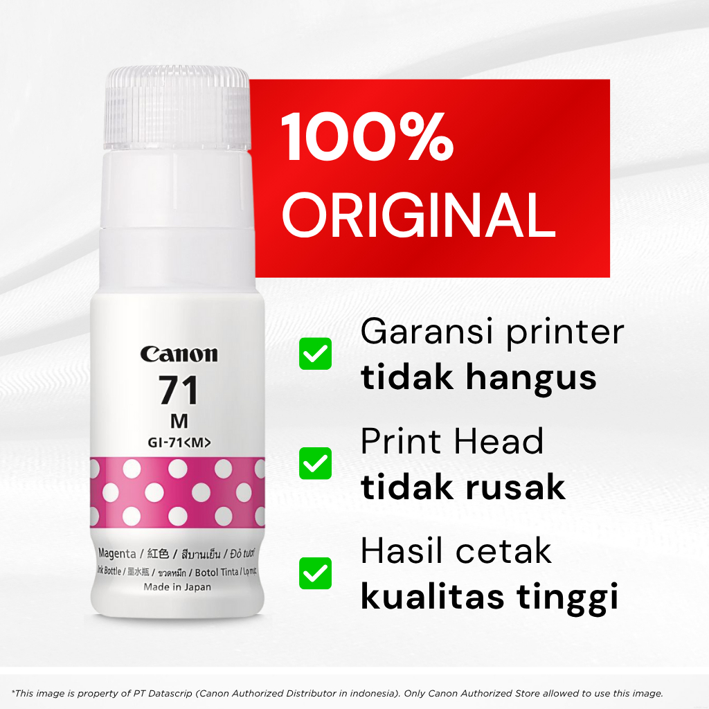 100% ORIGINAL Tinta Canon GI 71 – Printer G1730 G1737 G2730 G2770 G3730 G3770 G4770 G4780 G1020 G2020 G3020