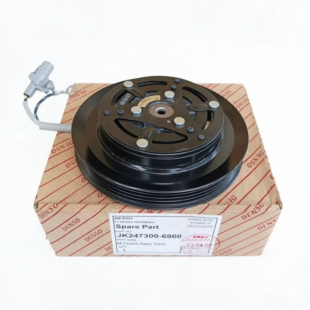 Magnet Clutch AC Yaris New Vios Original Denso JK247300-6960 / 247300-6960 New Magnetic