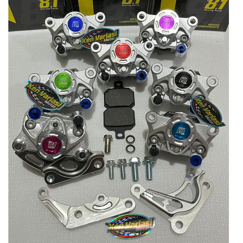 TERLARIS  KALIPER + BREKET formula 81 racing part 8.1 nouvo f1zr fizr jupiter z burhan 2 PISTON 2P P
