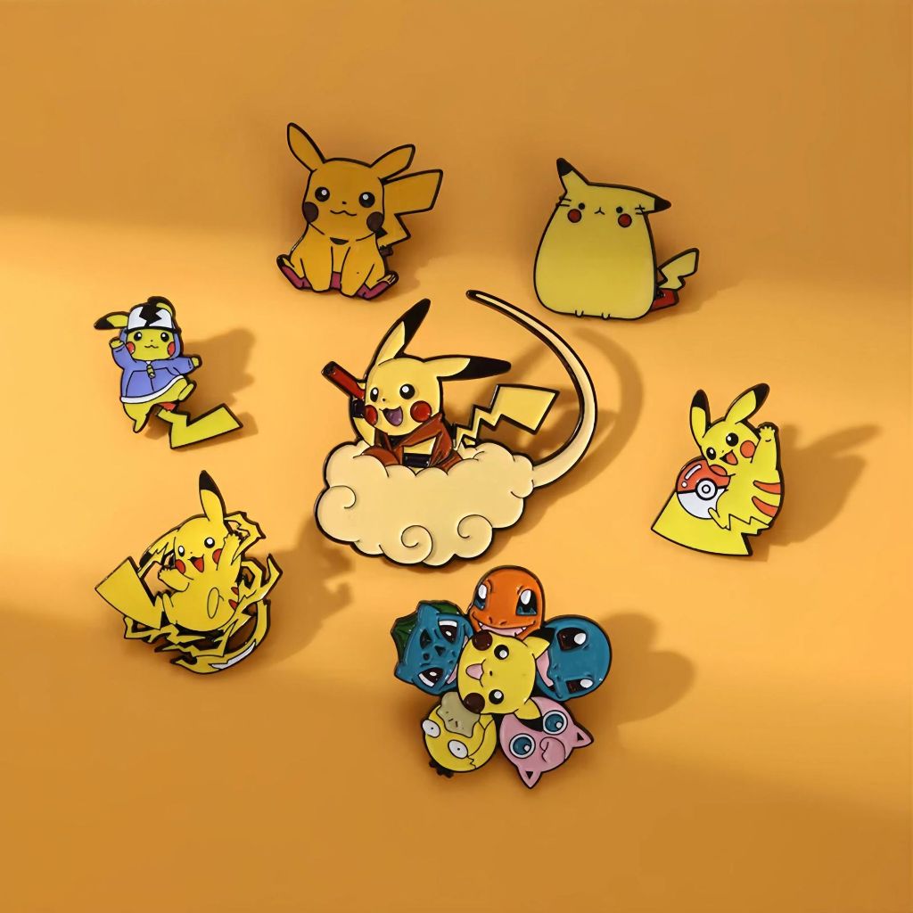 STICKU - Bros Baju Pokemon Pin Tas Pin Topi Bros Tusuk Pokemon Pikachu PIN-005