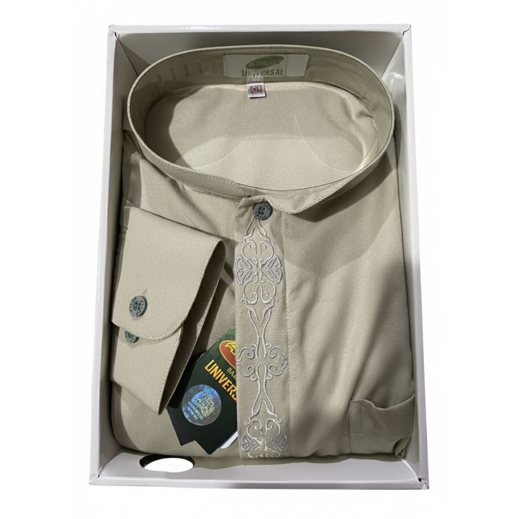 (COD) Baju Koko Atlas Universal | Kemeja Koko Lengan Panjang Atlas Premium