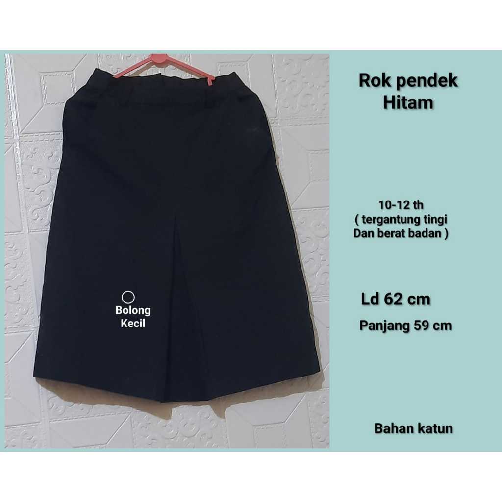 Rok pendek hitam anak perempuan prelove bawahan seragam sekolah murah meriah