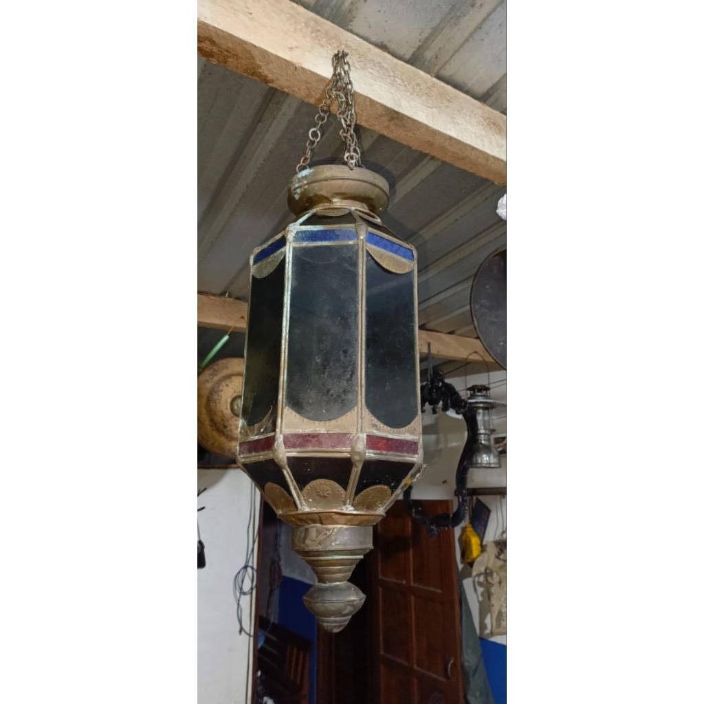 lampu gantung maroko astronot kuningan antik jadul