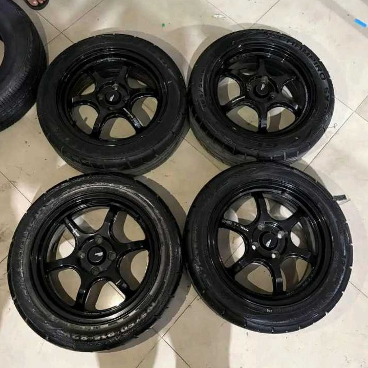 VELG JDM R15 RGD2 RING15 LEBAR 6,5 PCD 4X100 + BAN SX2 195 50 R15 NIK2025
