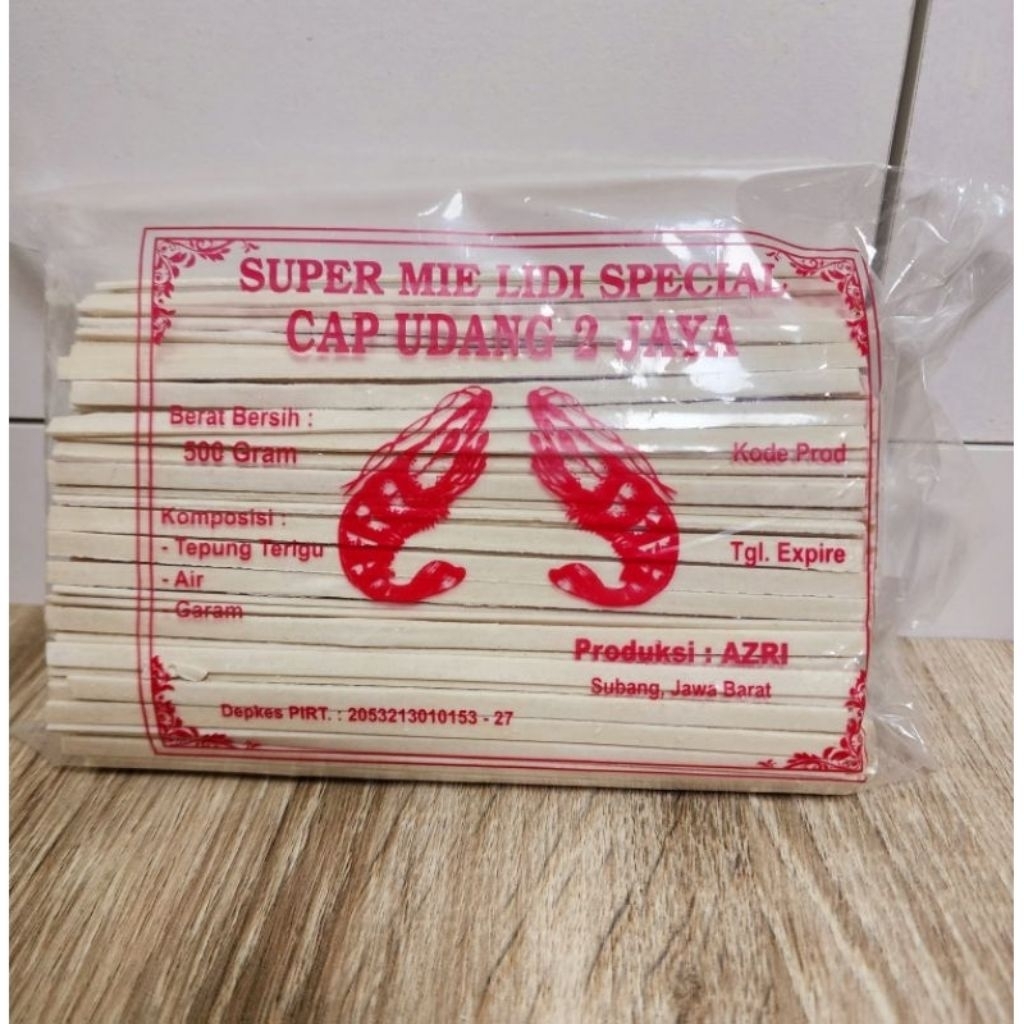 Mie Lidi Mentah Gepeng