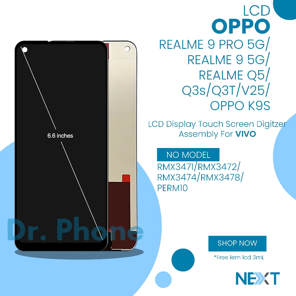 LCD OPPO K9S/ REALME 9 / REALME 9 PRO/ REALME V25/Q5/Q3S/Q3T/- Finger Print Fullset Touch Screen