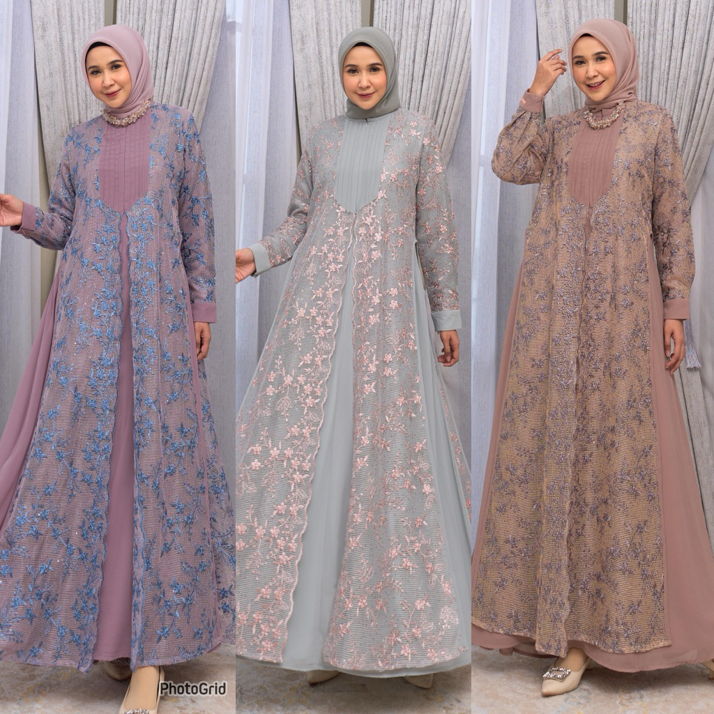 BIANCA DRESS BY MAREVI/gamis std jumbo/gamis raya collection/bisa cod