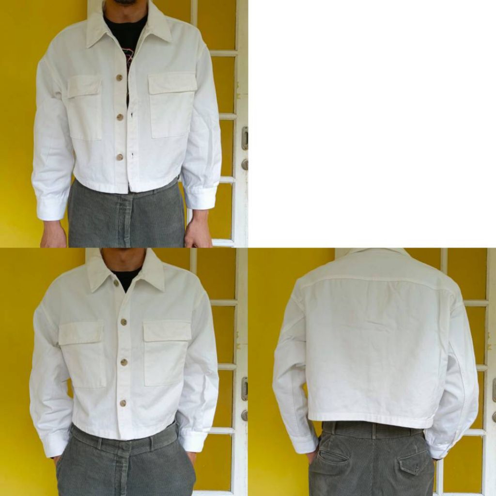 Jaket Jeans Denim Crop Oversize UNIQLO Cewek