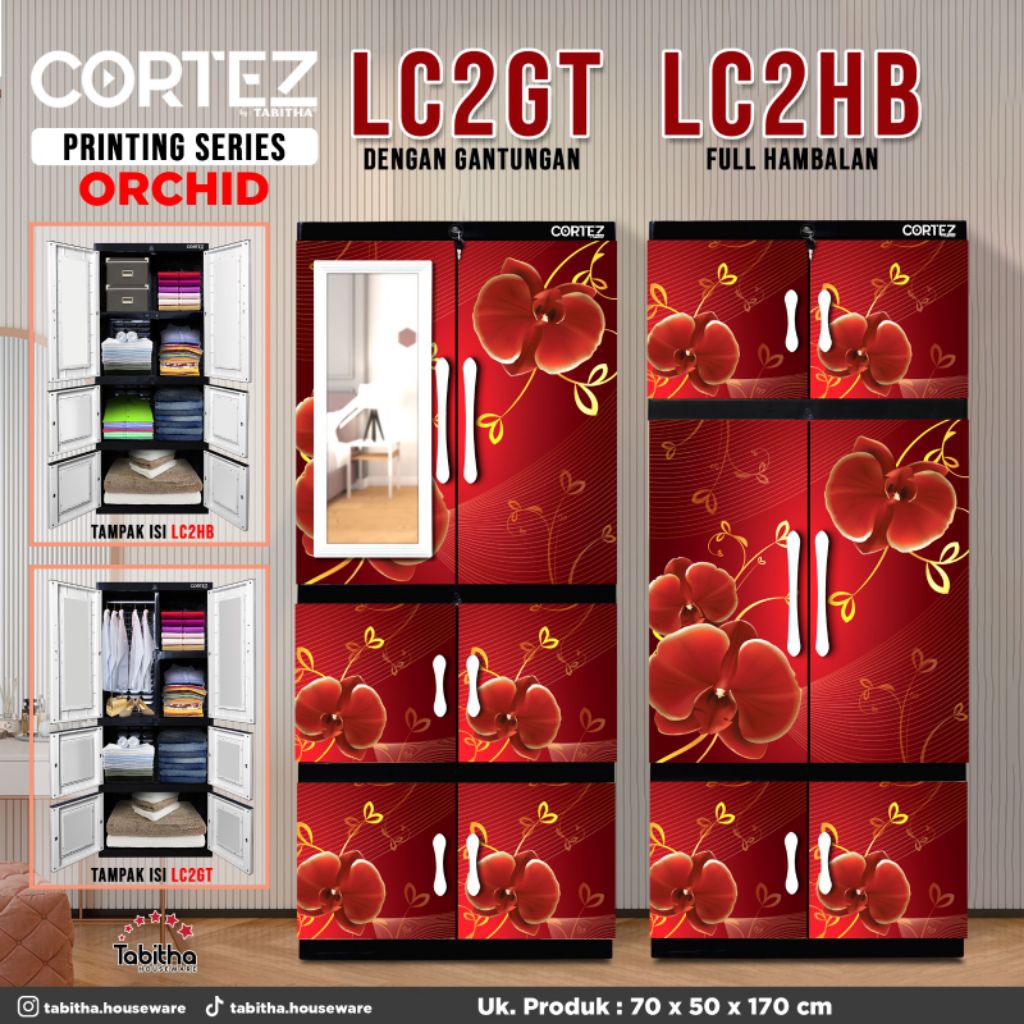 LEMARI TABITHA CORTEZ KK LC2GT PRINTING MOTIF - LEMARI 2 PINTU JUMBO