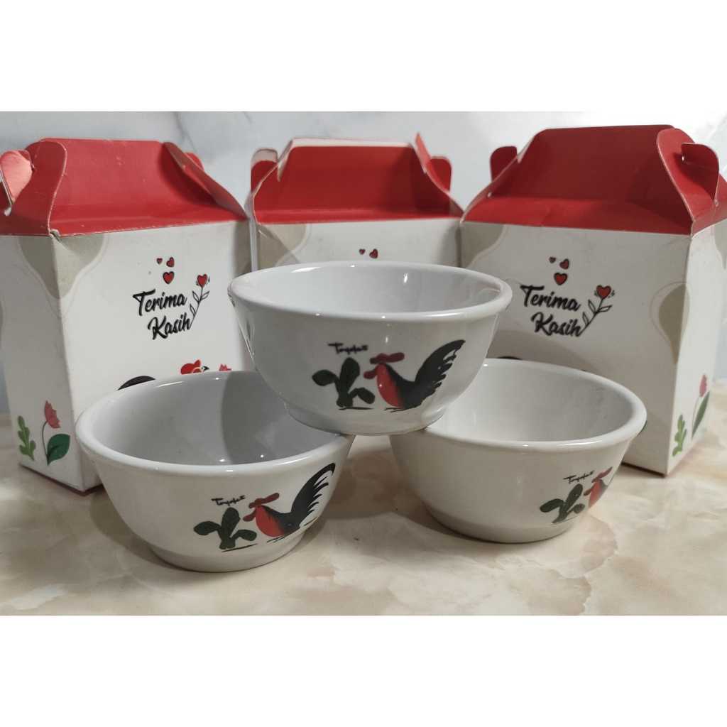 Souvenir Mangkok ayam jago mini/Mangkok ayam jago mini